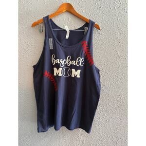NWT Navy Blue Baseball Mom Tank on Bella Canvas Tank Size L